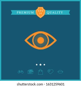 Eye - halftone logo. Graphic elements for your design