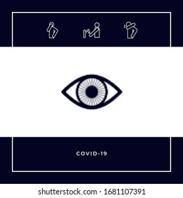 Eye - halftone logo. Graphic elements for your design