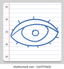 Eye Halloween Notebook School Doodle Icon Symbol Sketch Line Art