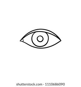 An eye hand drawn outline doodle icon. Eye iris and humans sight concept vector sketch illustration for print, web, mobile and infographics on white background.