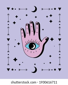 eye in hand esoteric icon