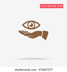 Eye and hand icon. Vector concept illustration for design.