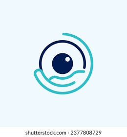 Plantilla vectorial de ilustración de diseño de logotipo de la mano de los ojos	