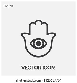 The eye in hand symbol icon vector illustration. Premium quality.