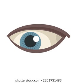 Eye health icon flat vector. Vision look. See human isolated