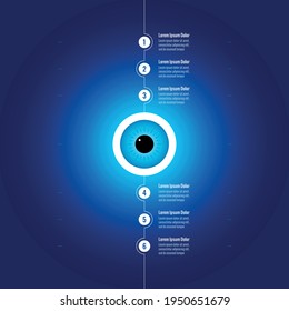 eye health infographic template. blue eye information template. business infographic template