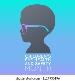 Children’s Eye Health and Safety Month vector logo icon illustration