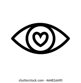 eye heart look vision optical  icon. Isolated and flat illustration. Vector graphic