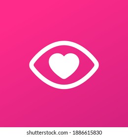 Eye with heart, vector logo icon