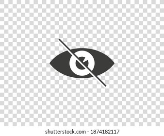 Eye, hidden, invisible icon. Vector illustration, flat.