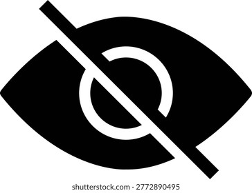 Eye hidden privacy icon unsee invisible view symbols, hide, blind, disable visibility elements, secure protection signs, black flat and line style vector isolated transparent background