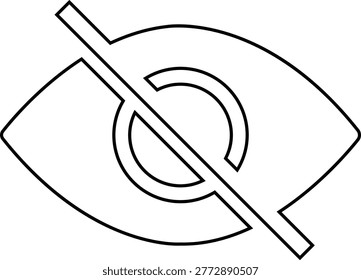 Eye hidden privacy icon unsee invisible view symbols, hide, blind, disable visibility elements, secure protection signs, black flat and line style vector isolated transparent background