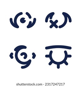 Eye hide icons dark blue for app, web site, graphic design, infographic, ui, ux, develop