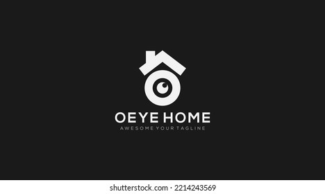 Eye home logo design vector illustration
