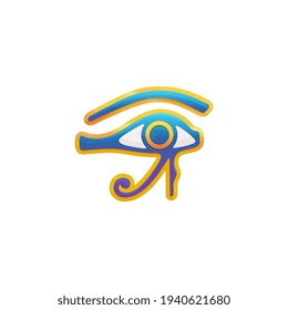 Eye of Horus all seeing eye egyptian symbol, flat vector illustration isolated.