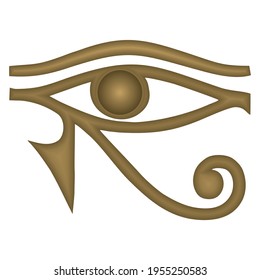 Eye Of Horus Ancient Egyptian Symbol Of Protection, Royal Power And Good Health Vector Illustration. Eye Of God Ra
