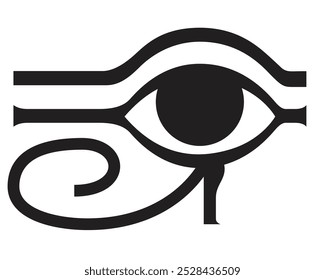 El Ojo de Horus, un símbolo egipcio antiguo, también conocido como "El Ojo de Ra", dibujado en tinta negra, puede ser cambiado o coloreado en cualquier color. El archivo está totalmente diseñado en formato de Vector, y los ajustes,