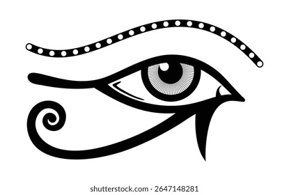 Eye of Horus – ancient Egyptian symbol of protection, power, and spiritual vision. vector illustration.
