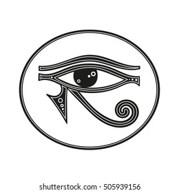 Eye of Horus in circle, vector object isolated on white background