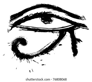 Eye of Horus created in grunge style