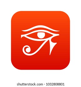 Eye of Horus Egypt Deity icon digital red for any design isolated on white vector illustration