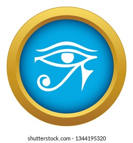 Eye of Horus Egypt Deity icon blue vector isolated on white background for any design