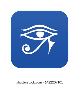Eye of Horus Egypt Deity icon digital blue for any design isolated on white vector illustration