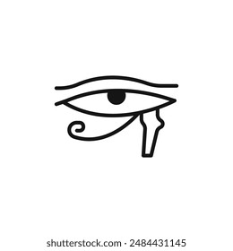 Ojo de Horus Egipto Icono de la Deidad Logo de la señal de contorno de Vector