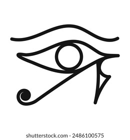 Eye of Horus Egypt Deity icon mark in filled style