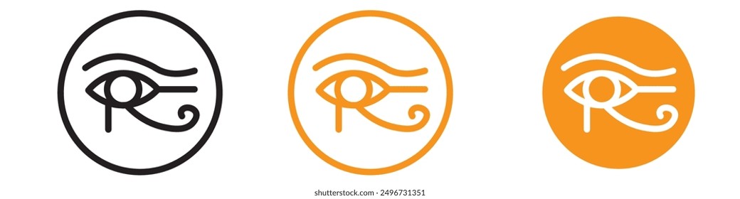 Eye of Horus Egypt Deity Icon Set Ancient Symbol Illustrations for History and Culture