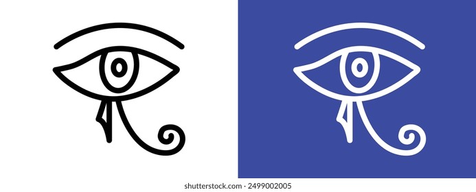 Ojo de Horus Egipto Deidad icono logo signo conjunto Vector contorno