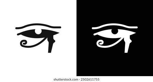 Ojo de Horus Egipto Deidad icono logo conjunto Vector