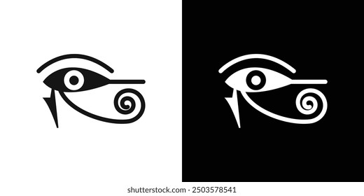 Ojo de Horus Egipto Vector de arte de línea de ícono de deidad