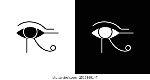 Ojo de Horus Egipto Icono de la deidad Conjunto de símbolos de esquema