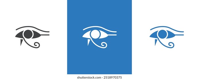 Ojo de Horus Egipto Icono de la deidad delgada línea ilustración