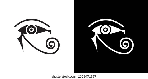 Ojo de Horus Egipto Icono de la deidad Vector plana delgada línea ilustración