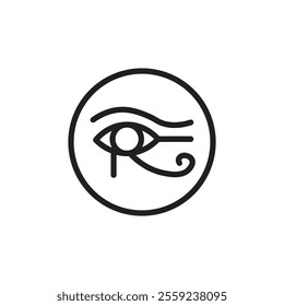 Eye of Horus Egypt Deity icon Outline vector for web ui