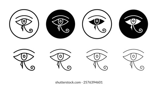 Eye of Horus Egypt Deity icon logo sign set vector outline