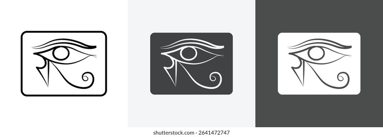 Eye of Horus Egypt Deity icon set vector art