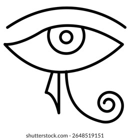 Olho de Hórus Egito ícone da Divindade Contorno isolado logotipo marca