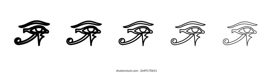 Olho de Hórus Egito ícone da Divindade delineamento fino logotipo marca definido