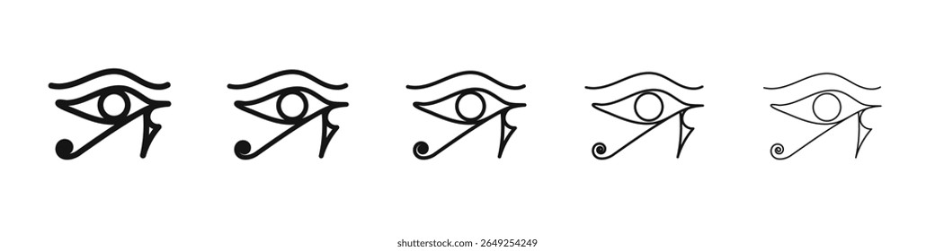 Olho de Hórus Egito ícone da Divindade vetor delinear conjunto ilustração sinal
