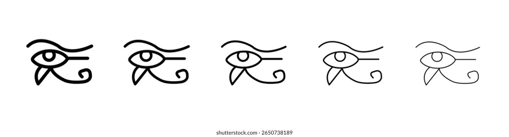 Olho de Hórus Egito ícone da Divindade ilustração plana definir logotipo