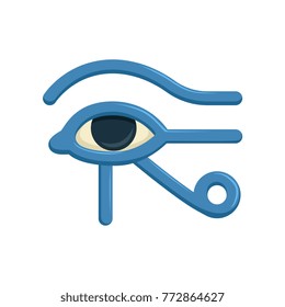 Eye of Horus Egypt Deity, eye of Ra, antique Egyptian hieroglyphic mystical sign, symbol of ancient Egypt, vector Illustration