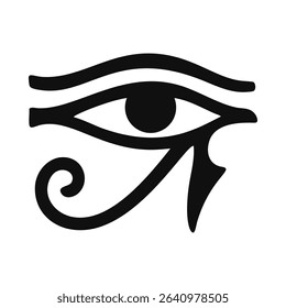 Eye of Horus, Egyptian mythology symbol. A hieroglyph originating from ancient Egypt that represents healing, wisdom and power.