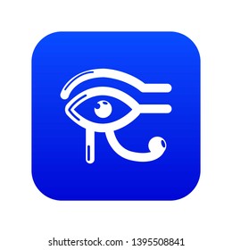 Eye horus icon blue vector isolated on white background