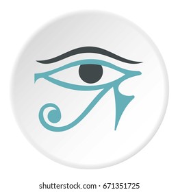 Eye of Horus icon in flat circle isolated vector illustration for web