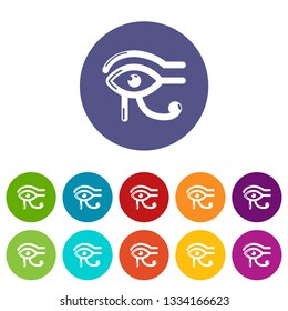 Eye horus icons color set vector for any web design on white background