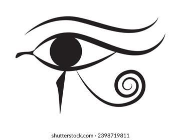 Eye of Horus isolated icon on white background. Egyptian vector illustration.