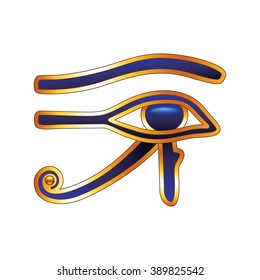 Eye of Horus isolated on transparent background, photo-realistic vector illustration